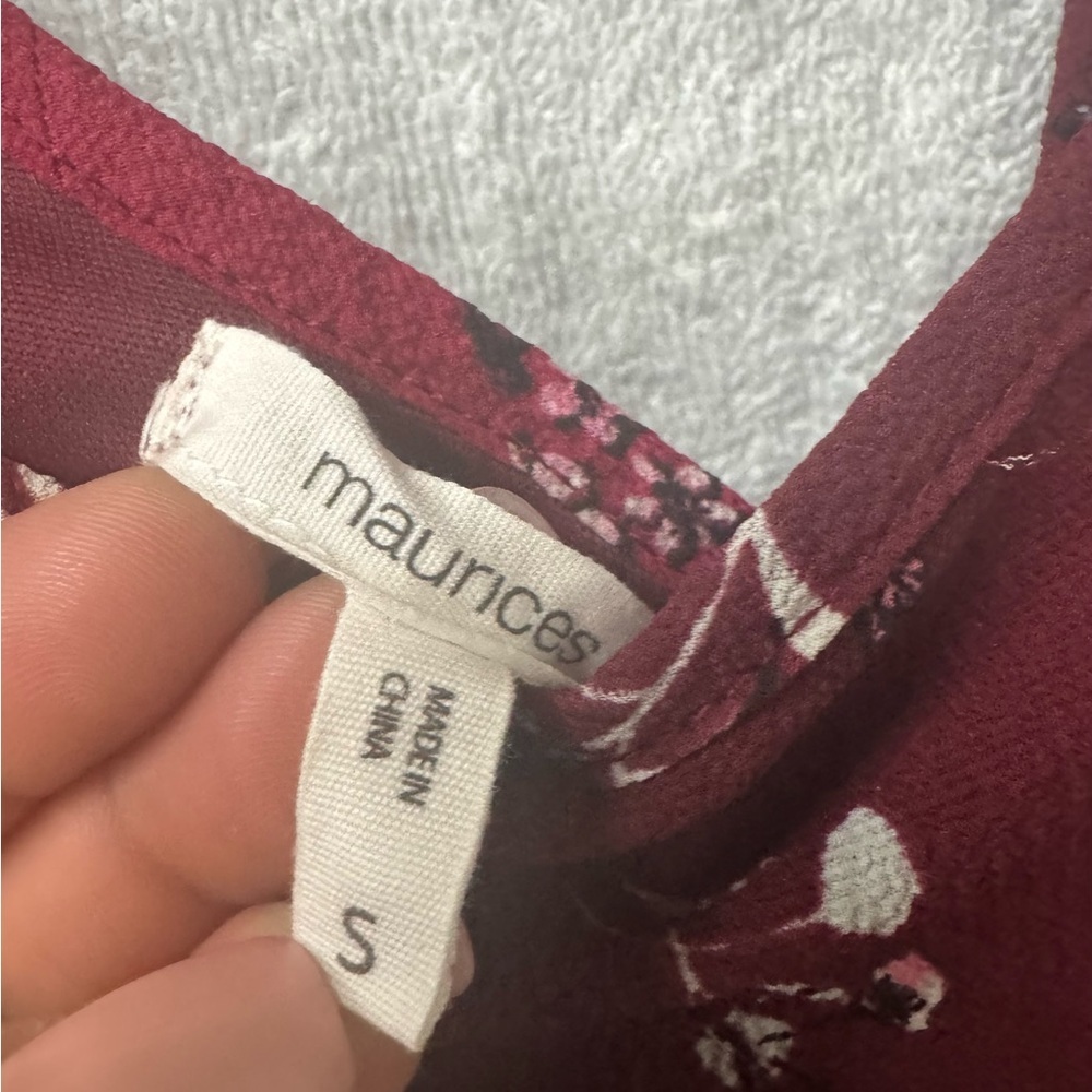 Maurices Burgundy Floral Men's Shirt - Picture 4 of 4